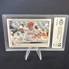 2022 Topps #201 Reid Detmers Los Angeles Angels Rookie Card Graded By BCCG 10