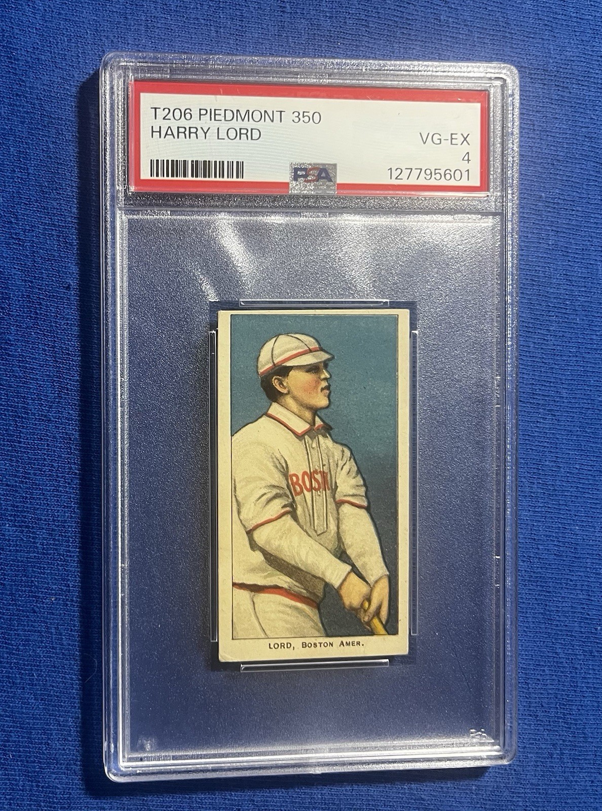 1909-11 T206 Piedmont 350 Baseball Card Boston Americans Harry Lord PSA 4