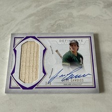 2019 Topps Definitive On Card Auto Relic Bat Jose Canseco /5 A’s Purple Parallel