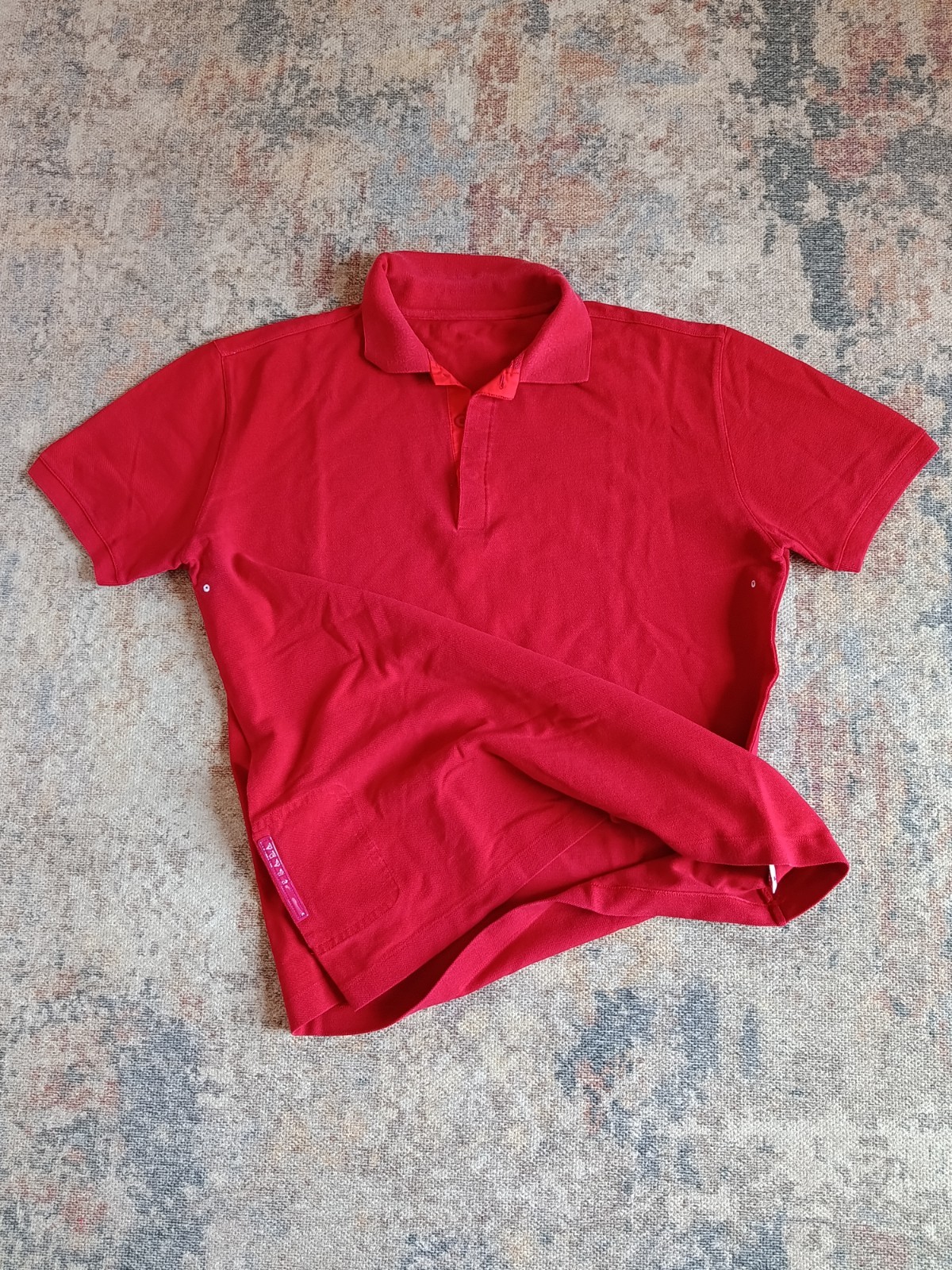 Polo/Maglia Bottoni Prada Uomo con Taschino Rossa Taglia XL/XXL Cotone Italy