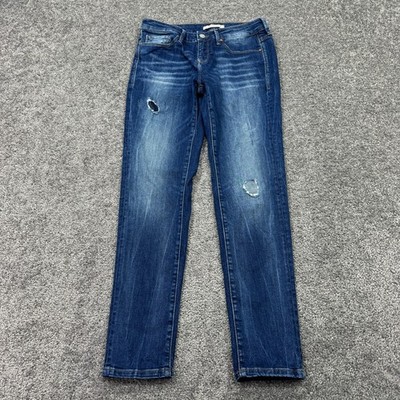 Mavi Jeans Womens 26/29 Blue Ada Boyfriend Medium Wash Distressed Stretch City