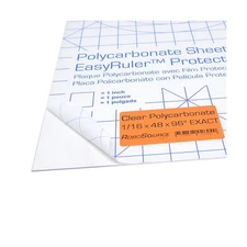 Polycarbonate Clear Plastic Sheet 48" X 96" X 0.0625" (1/16", 4x8 ft) Exact, ...