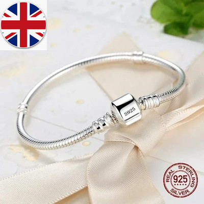 925 Sterling Silber Bettelarmband Europäisches Armband Weich Glatt Schlangenknochen Armbänder