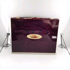 Lacquered Flatware Cutlery Box Roses Decal