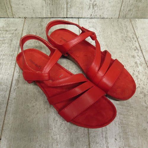 Baretraps Janus Damenschuhe korallefarbene flache Sandalen mit Riemen Größe 10