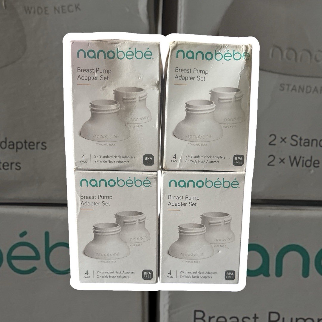 4 Pack Nanobebe Breast Pump Adapters for Ameda & Medela Baby