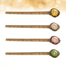  4 Pcs Fancy Bookmark Metal Bookmarks for Women Marker Vintage Markers