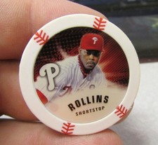 2013 MLB Major League Baseball Chipz clay poker chip, Jimmy Rollins, Phillies