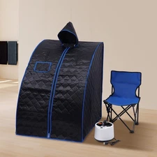 Portable Personal Steam Sauna Home Heated Spa Tent Black Detox Therapy 1000W 2L