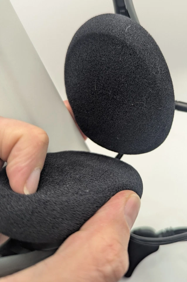 Genuine Labtec (C-324) Grey and Black Wired Headphones Boom Microphone Tested - Image 4 of 4