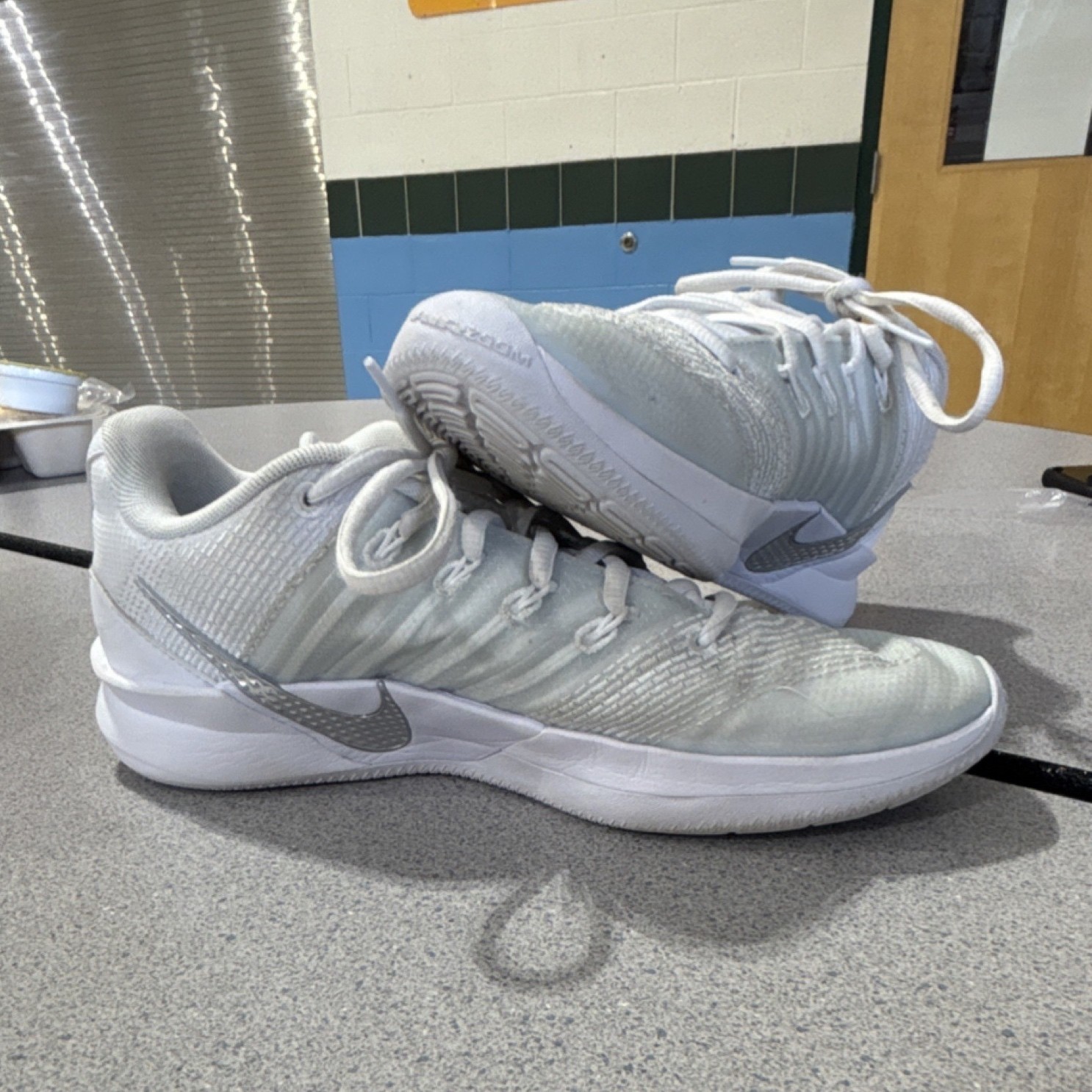 Nike White Silver basketball shoes  