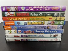 Lot 8 Kids DVD Nickelodeon, Disney Jr, Dora, Barber, Caillu , Dr Seuss Used