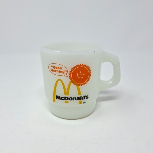 McDonald's Vintage Milk Glass Coffee Mug by Anchor Hocking Fire King Made in USA - Picture 1 of 8