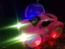 Musicial Pink Beetle Rc Car Radio Remote Control Car Flashing Lights (NEW BOXED)