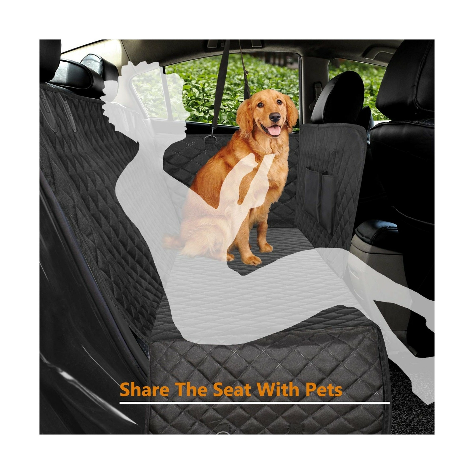 Vailge 100 Waterproof Dog Car Seat Covers, Dog Seat Cover with Side