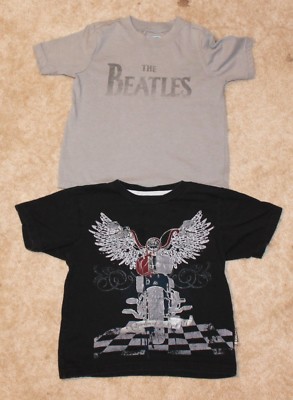 LOT OF 4T GRAPHIC T-SHIRTS (Beatles Old Navy Motorcycle Carter's) EUC 