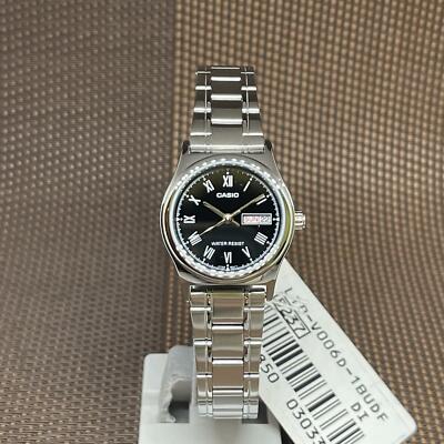 Casio LTP-V006D-1B Standard Analog Edelstahl Armband Damenuhr
