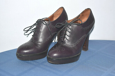 Alla Pugachova Ankle Boots Booties Lace Leather Heel Shoes EU 35, US 5 Pugacheva