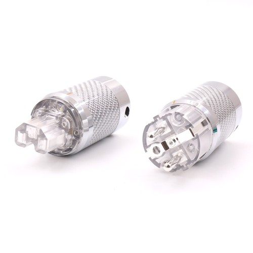 HI-End HIFI SCHUKO+KALTGERÄTE-STECKER KOHLEFASER MAINS Cable Versilbert - Bild 5 von 6