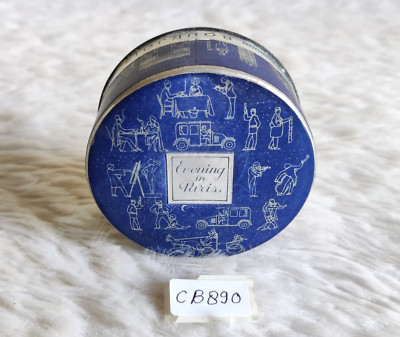 Vintage Bourjois Evening in Paris Puder Werbung England Pappschachtel CB890