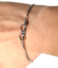 Sterling Silver Double Heart Bracelet 7.5"