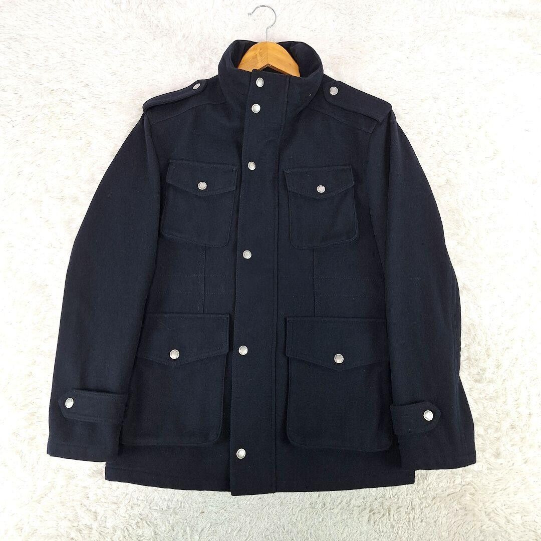 Burberry Black Label Melton Jacket Coat Navy Wool Men's M Burberry Black Label Melton Jacket Coat Navy Wool Men's M