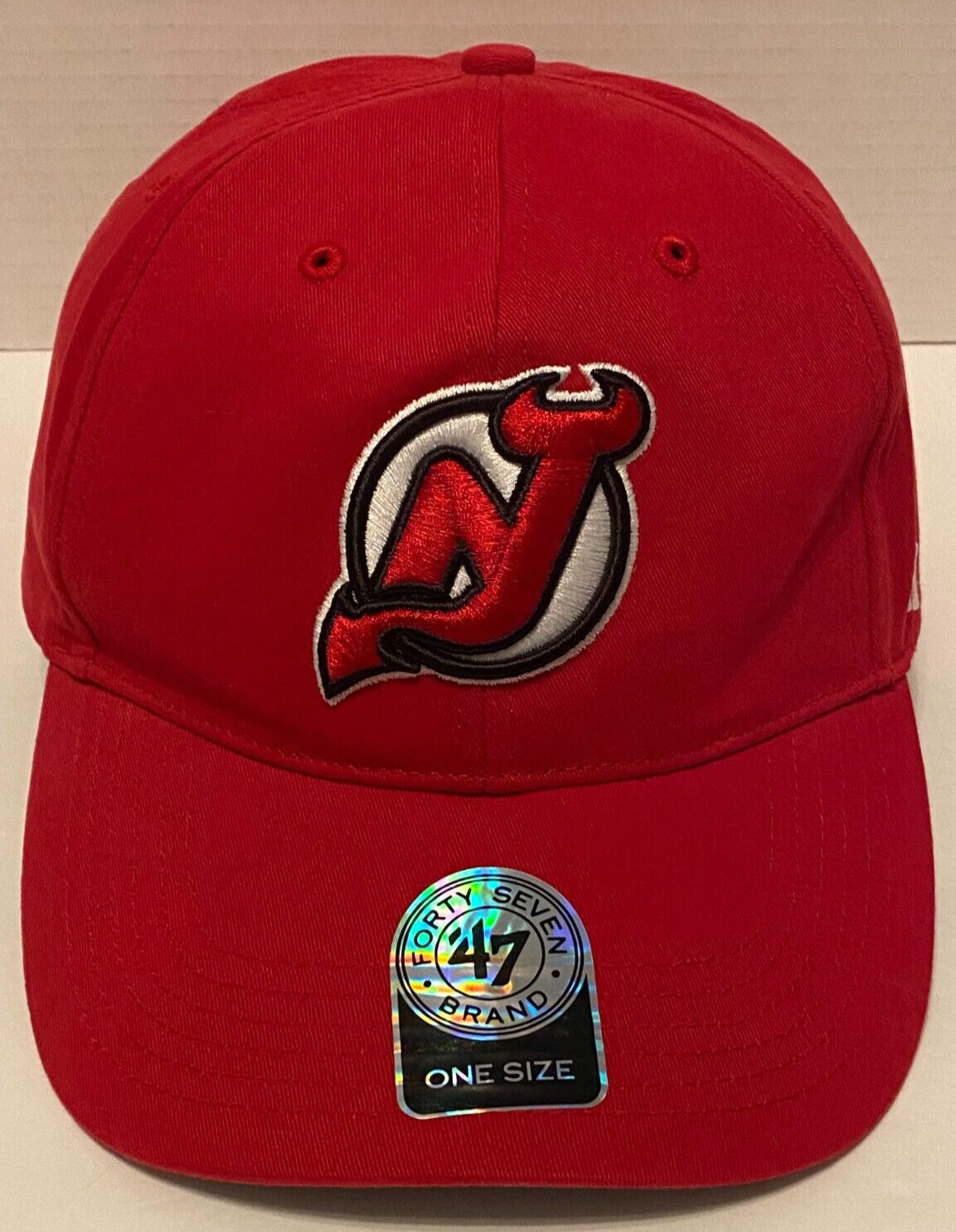 New Jersey Devils Red Adjustable Hat Embroidered … - image 1