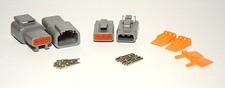2 x Deutsch DTM 3-Pin Connector Kit 20-22AWG Solid Contacts (Made in USA)