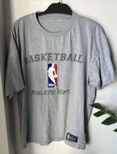 NBA Men's Lougewear Gray SS T-Shirt Licensed UNK NBA Logo Size Large