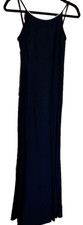 Jessica Mcclintock Gunne Sax Womens Slip Dress Black Zip Rhinestone Vintage 3/4