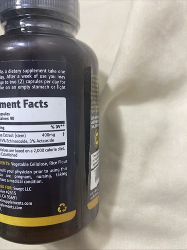 Earth Elixir Cistanche Tubulosa 400 mg 180 Caps Max Purity Made In USA Exp 07/25 - Picture 3 of 4