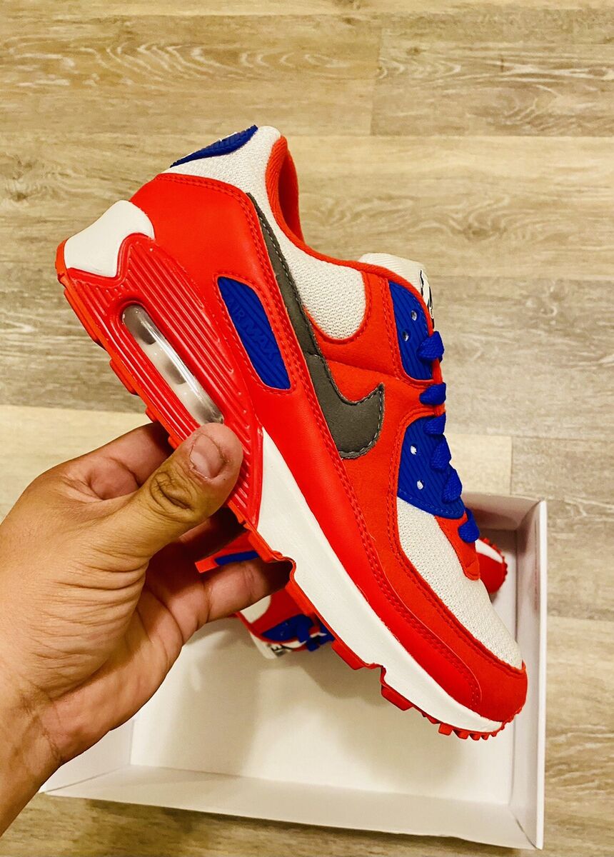 Nike ID Air Max 90 Red Royal Blue White Brown CT3621-991 Nike ID Air Max 90 Red Royal Blue White Brown CT3621-991