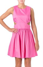 French Connection ~ Pink Poplin Cut Out Fit &  Flare Party Dress 2 NEW $148
