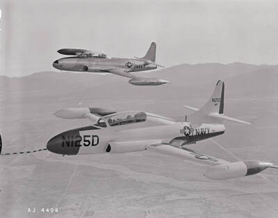 Lockheed T2V-1 Jet Trainer in Flight 1955 Photo - New Trainer to Fly Off Carrier