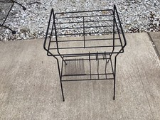 BLACK MID CENTURY WIRE RECORD MAGAZINE RACK