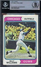 Billy Williams Beckett BAS Signed 1974 Topps Autograph