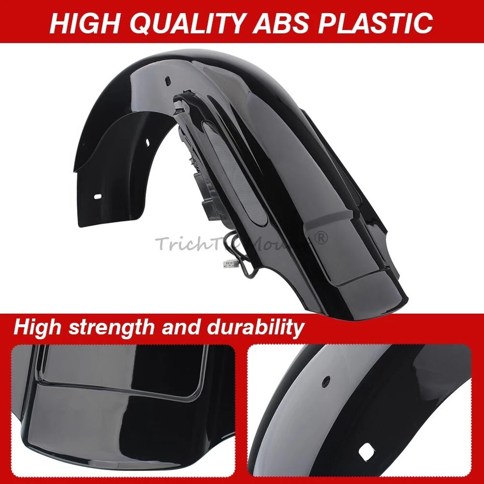 Stretched Extended Rear Fender W/ LED For Harley Electra Glide Road King 93-2008 - Image 4 of 4