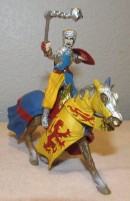 Plastoy Medieval Knight on Horse - Red Yellow Blue