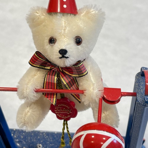 Hermann Mohair Circus Bear on Bar Musical Toy Wind Up Tucher Walther Germany Vtg - Picture 2 of 14