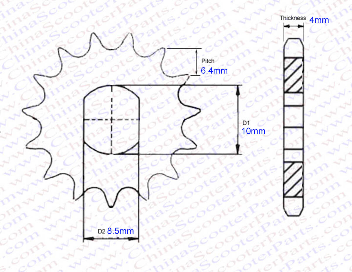 Sprocket 9 10 11 12 13 14 15 Tooth T8F Oval 10MM Razor EVO E