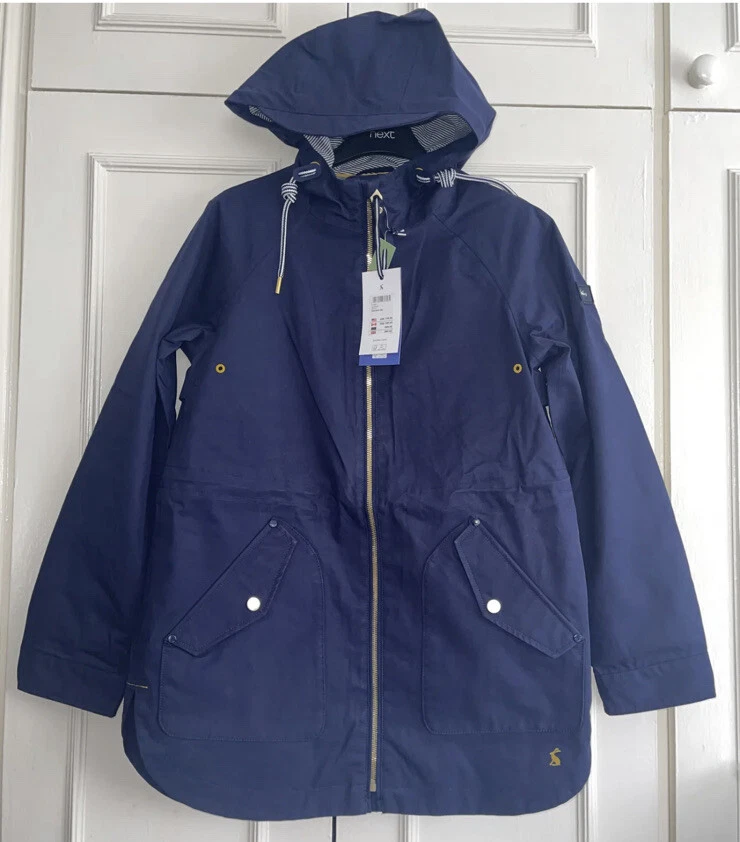 Joules Women Mayport Coastal Waterproof A-Line Coat -French Navy- 🇬🇧Uk 6  | eBay
