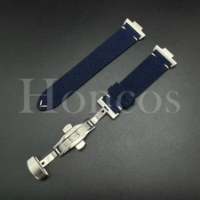 Suede Leather Watch Band Strap Clasp Fits Tissot PRX Adapter Quick Release Blue