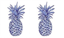 SHIP FROM NY - Temporary Tattoo - Set of 2 Pineapple  2" each 