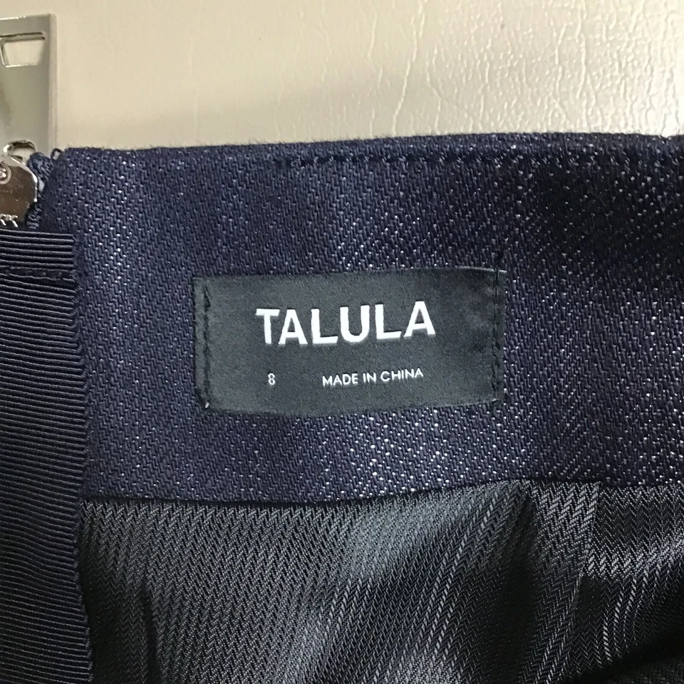 Minifalda Talula Aritzia para mujer plateada azul forrada bustier mezcla de algodón 8 $148 Foto 3 de 4