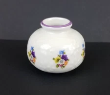 Vintage Miniature Porcelain Round 2.25" Vase Reutter Porzellan West Germany
