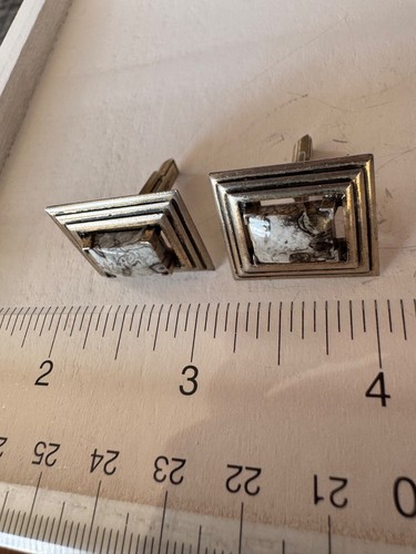 Vintage Jasper Sterling Silver CUFFLINKS - Picture 8 of 8