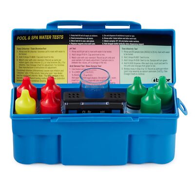 K-1003 Safety Plus Swimming Pool Chlorine Bromine pH Alkalinity Test Kit