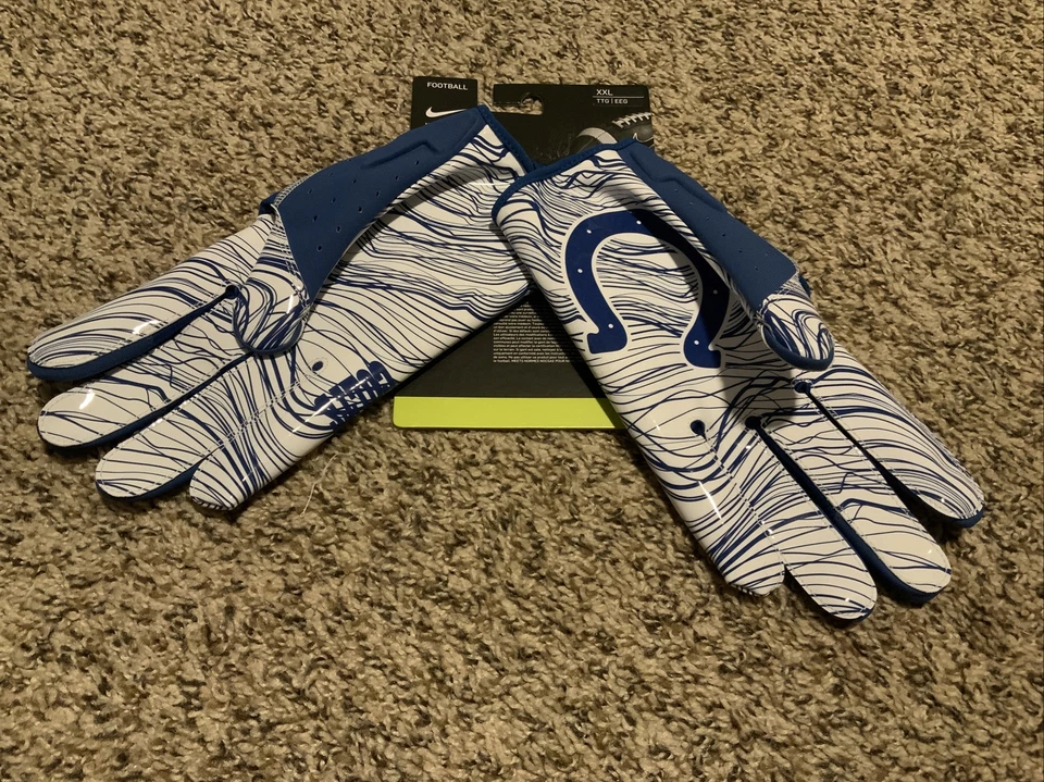 Guantes de fútbol americano Nike Vapor Jet Indianapolis Colts NFL para hombre talla: 2XL NUEVOS CON ETIQUETAS Foto 2 de 3