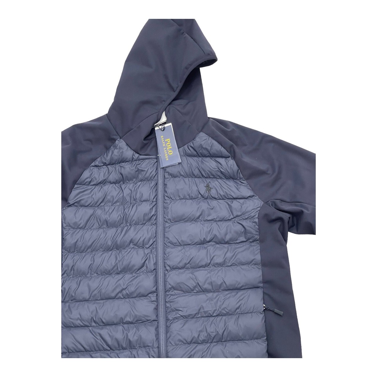 NWT Polo Ralph Lauren zippered hooded jacket, navy blue, men's L