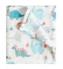 Parents Choice Dinosaur Dino Plush Baby Fleece Blanket Christmas Dressed New
